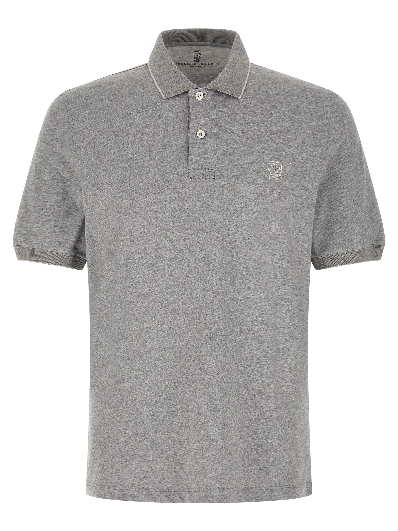 Gray Cotton Polo Shirt