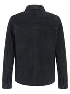 Pal Zileri Blue Leather Leather Jacket