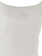Diesel White Cotton Tank Tops
