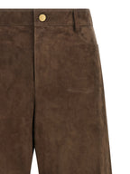 'S Max Mara Brown Lamb Leather Casual Pants