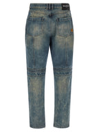 Balmain Blue Cotton Straight-Leg Jeans