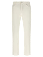 White Cotton Straight-Leg Jeans