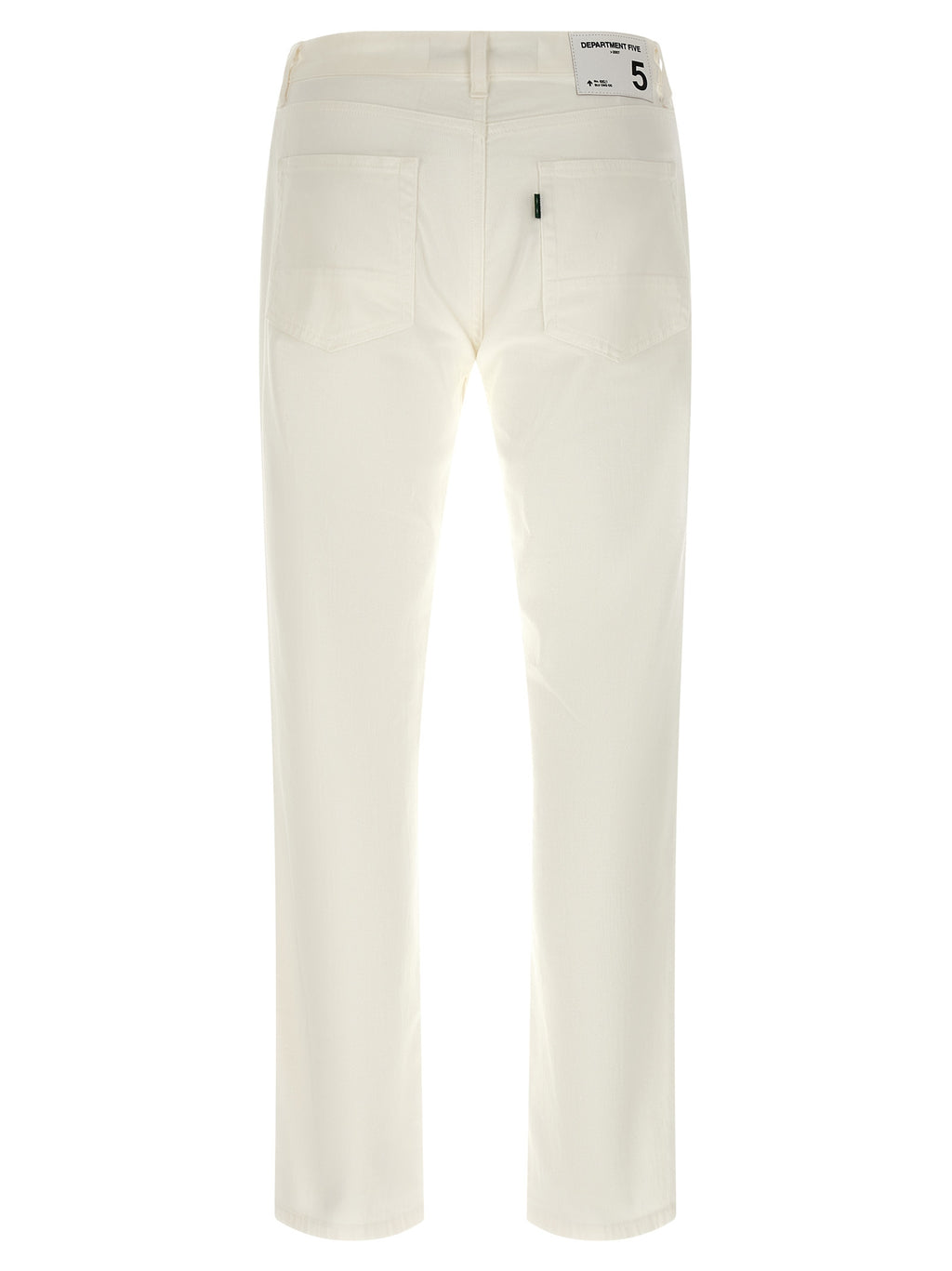 White Cotton Straight-Leg Jeans