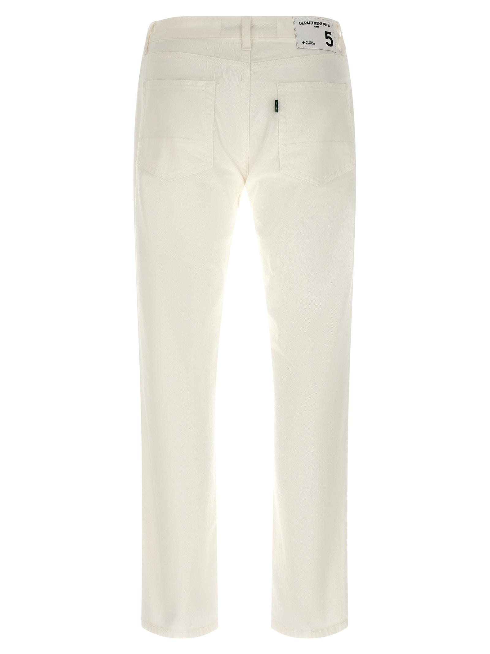 White Cotton Straight-Leg Jeans