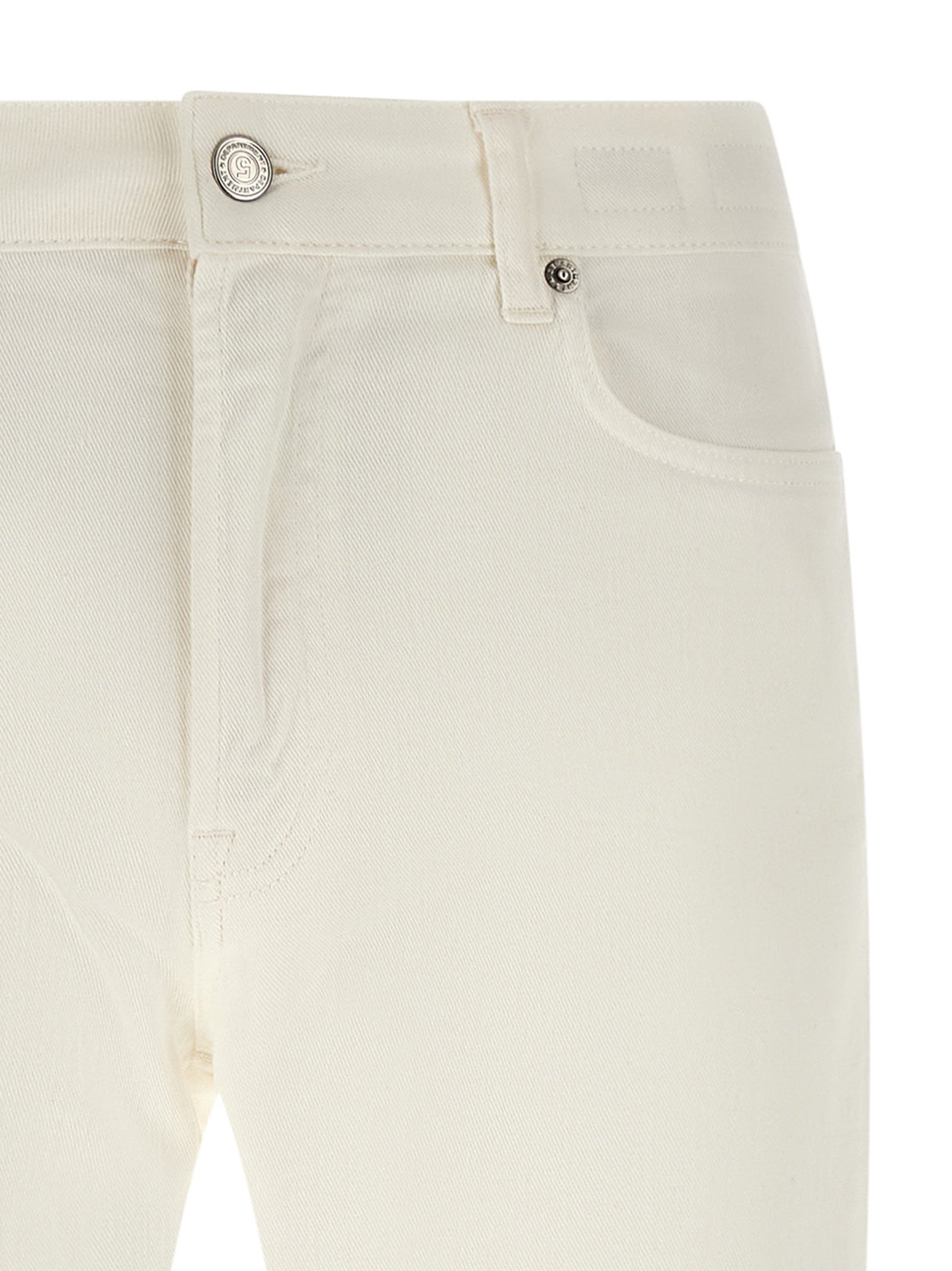 White Cotton Straight-Leg Jeans