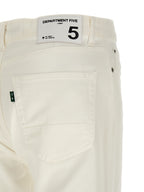 White Cotton Straight-Leg Jeans