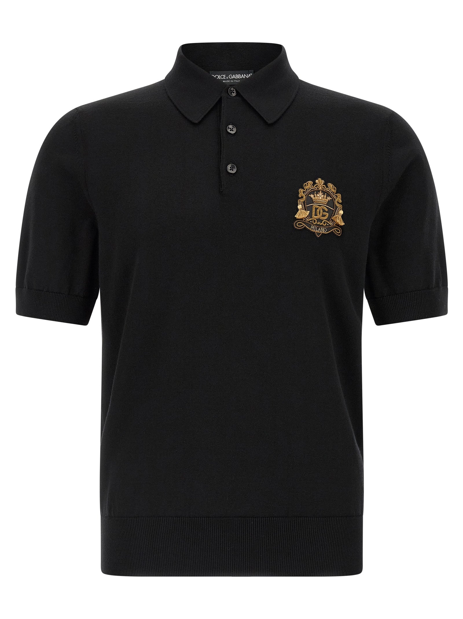 Black Virgin Wool Polo Shirt