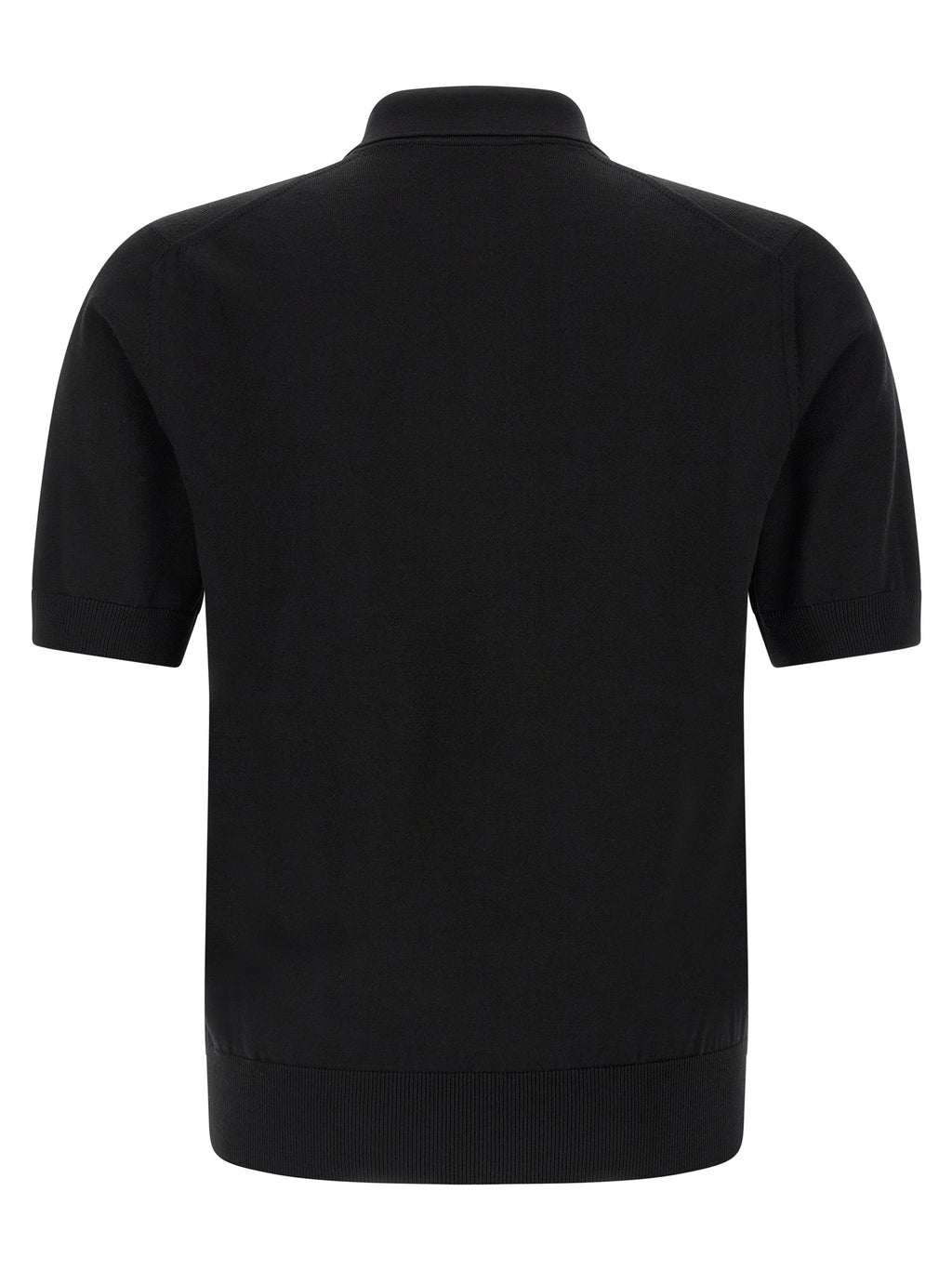 Black Virgin Wool Polo Shirt