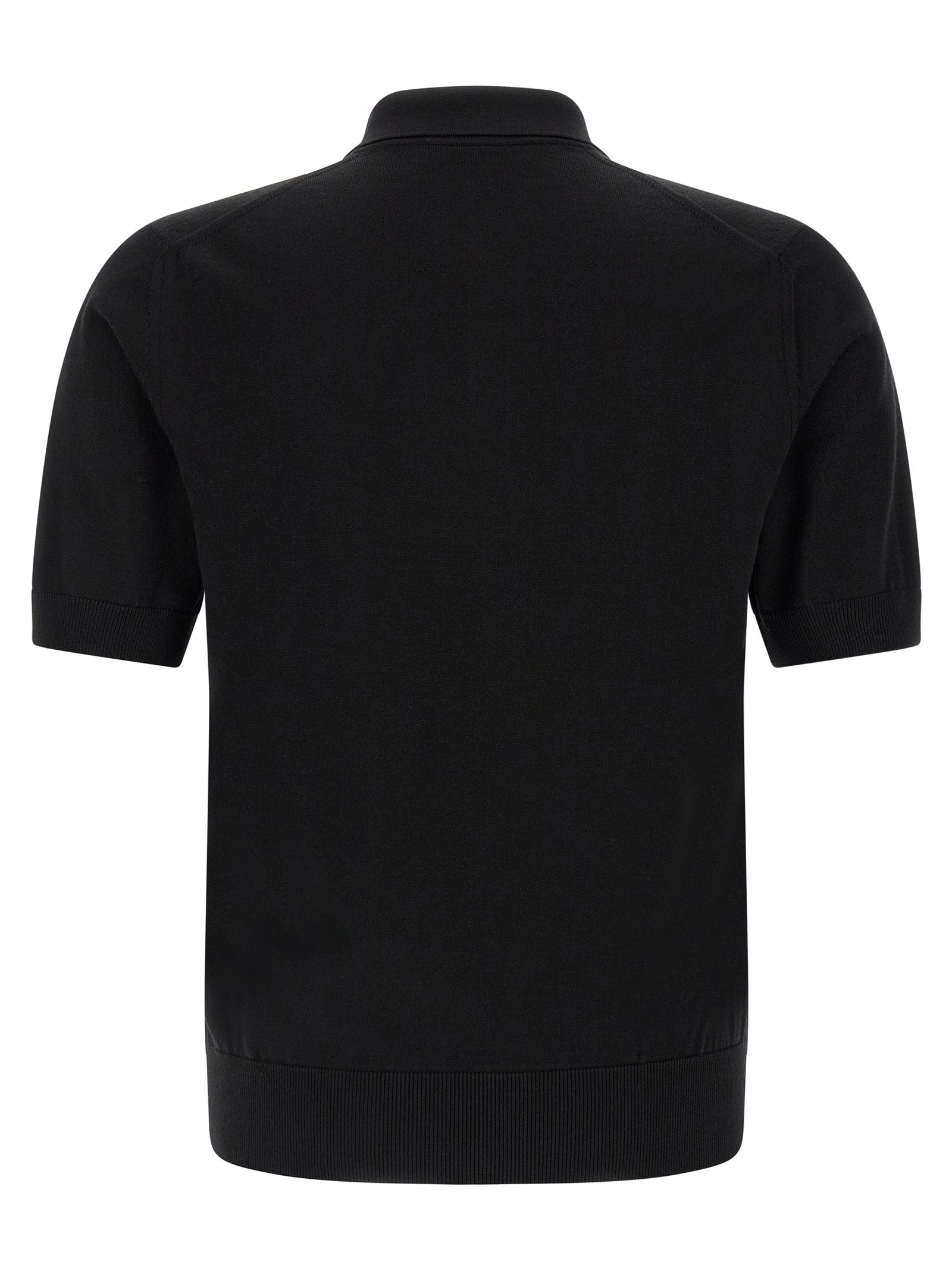 Black Virgin Wool Polo Shirt