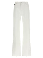 White Cotton Flared Jeans