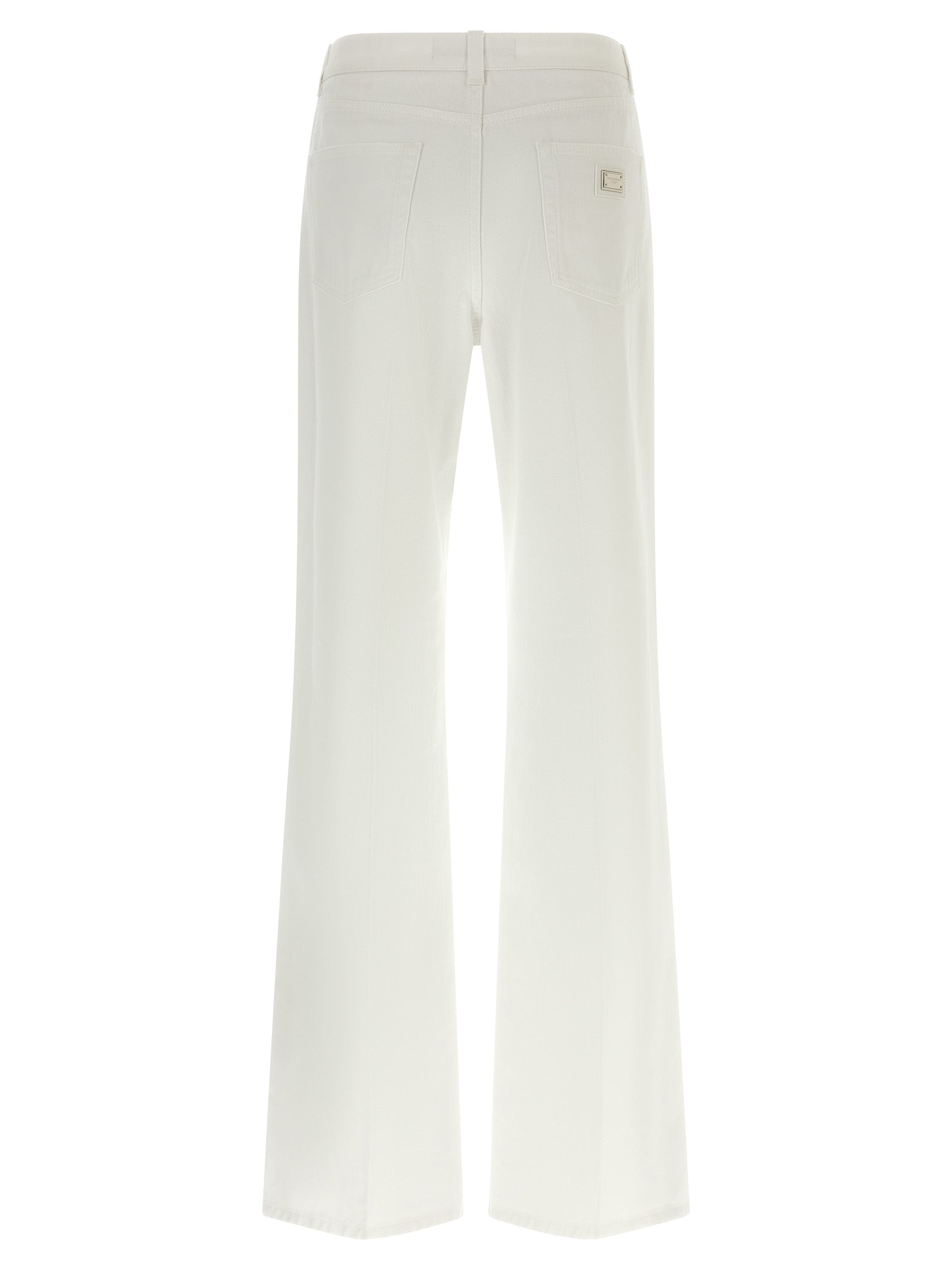 White Cotton Flared Jeans