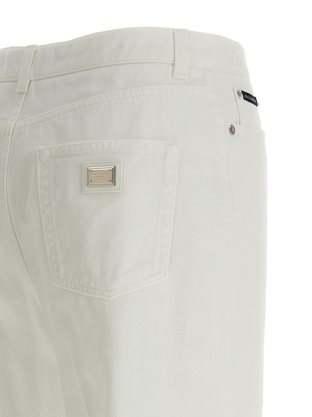 White Cotton Flared Jeans