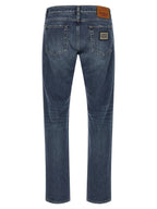Dolce & Gabbana Blue Cotton Straight-Leg Jeans