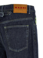 Marni Blue Cotton Straight-Leg Jeans