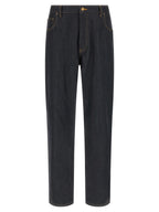 Thom Browne Blue Cotton High-Waisted Jean