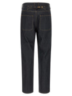 Thom Browne Blue Cotton High-Waisted Jean