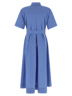 P.A.R.O.S.H. Blue Cotton Midi Dress