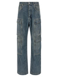 DRKSHDW Blue Cotton Cargo Pants