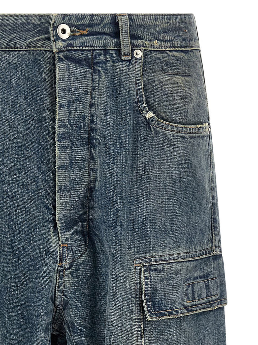 DRKSHDW Blue Cotton Cargo Pants
