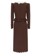 Alessandra Rich Brown Silk Midi Dress