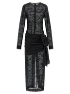 Alessandra Rich Black Viscose Long Dress