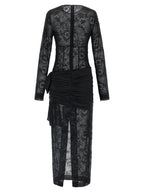 Alessandra Rich Black Viscose Long Dress