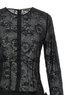 Alessandra Rich Black Viscose Long Dress