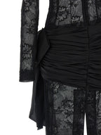 Alessandra Rich Black Viscose Long Dress