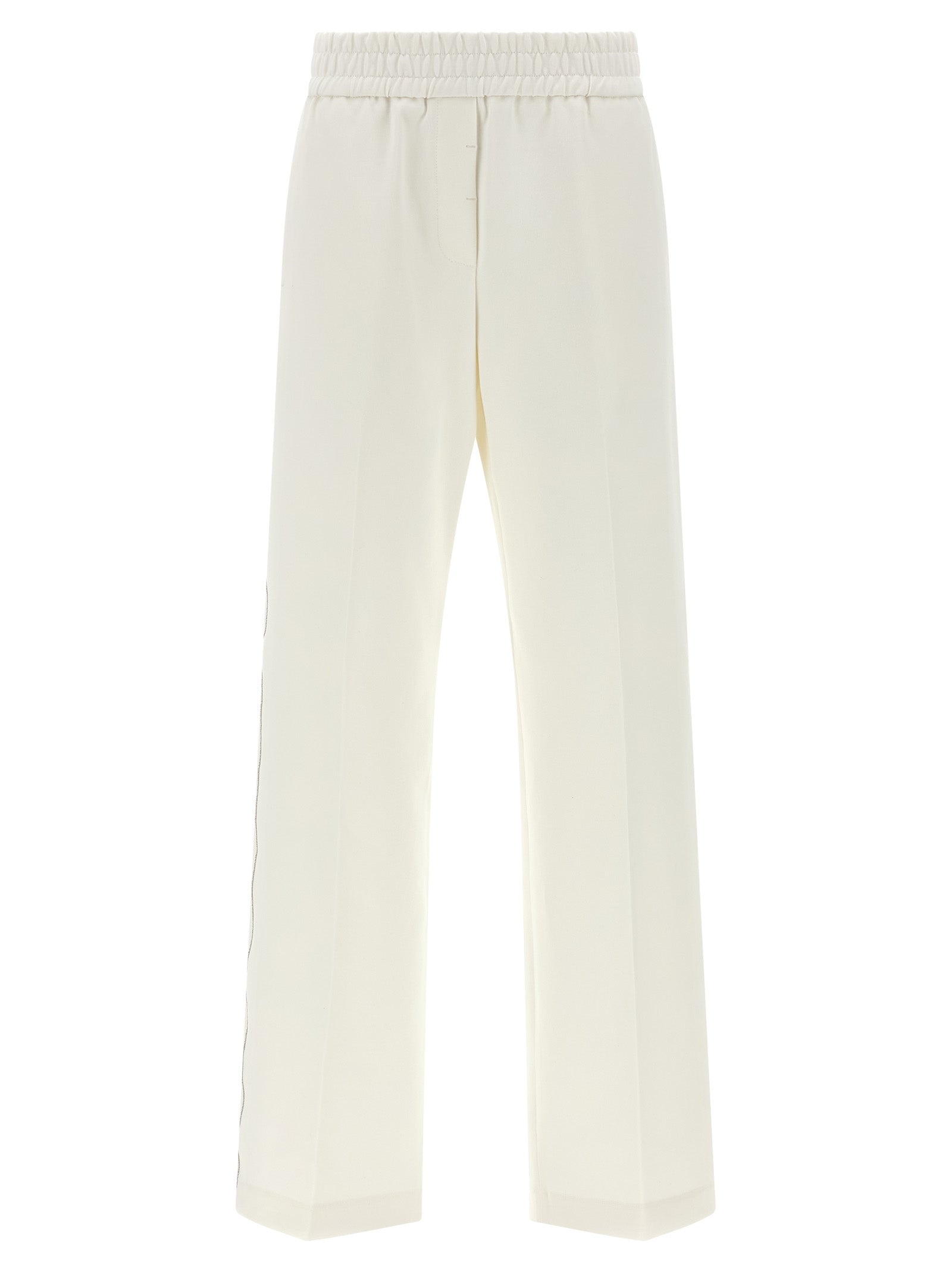 White Cotton Casual Pants