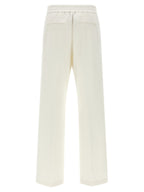 White Cotton Casual Pants