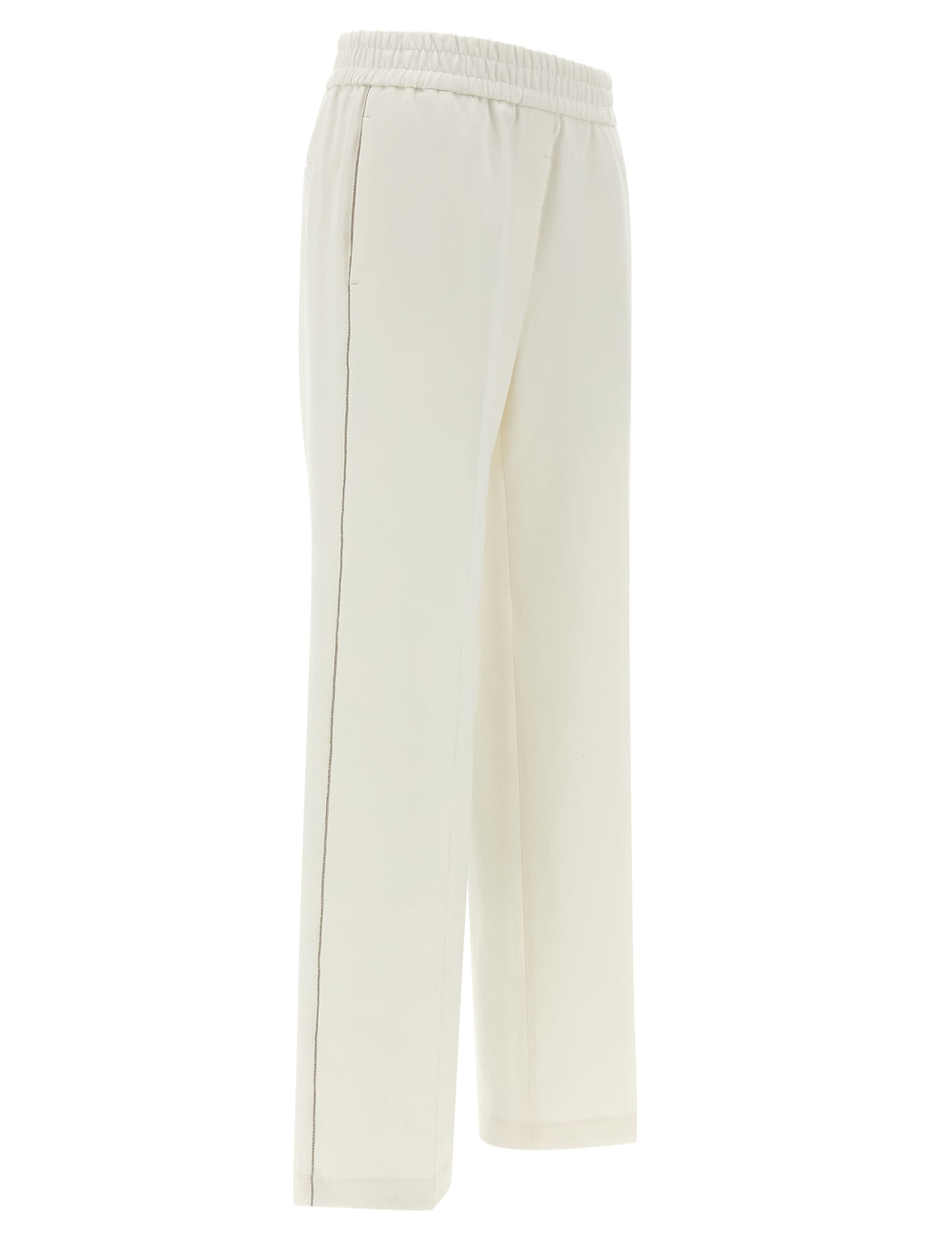 White Cotton Casual Pants