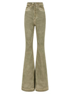 Beigefarbene Bootcut-Jeans aus Baumwolle