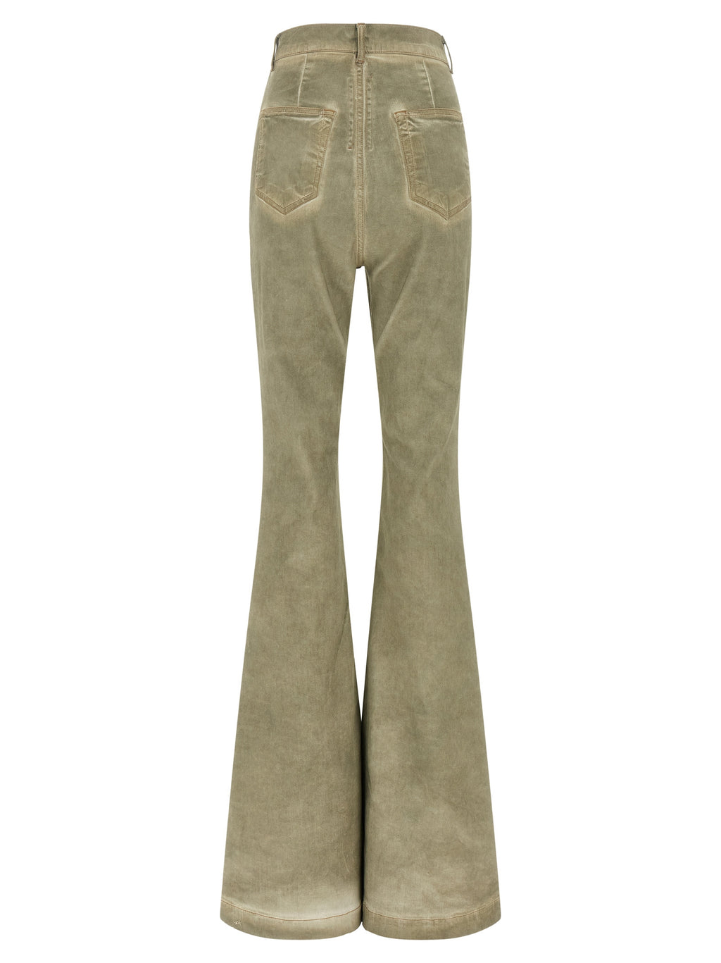 Beigefarbene Bootcut-Jeans aus Baumwolle