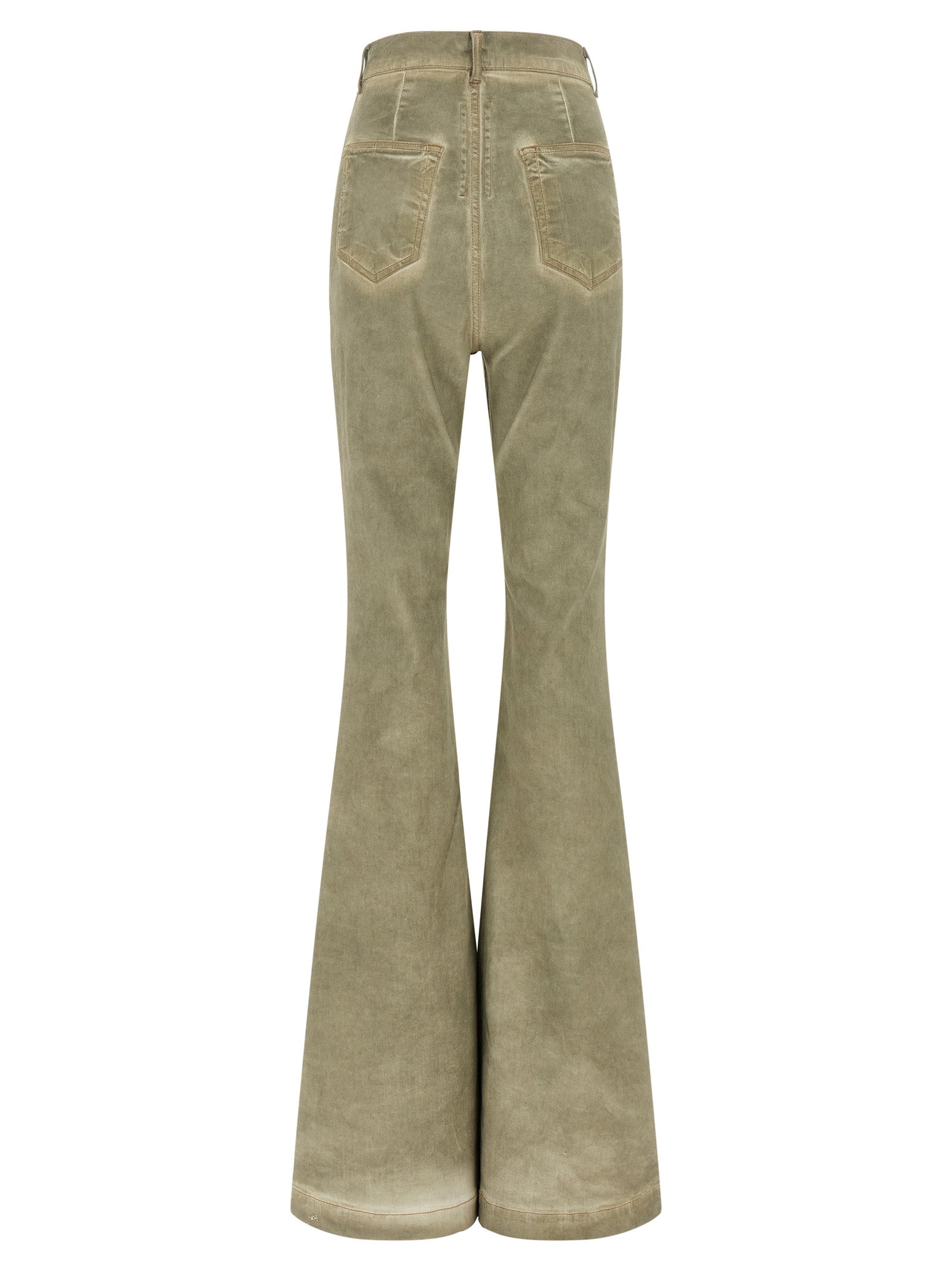 Beigefarbene Bootcut-Jeans aus Baumwolle