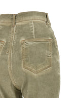 Beigefarbene Bootcut-Jeans aus Baumwolle