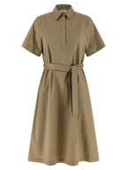 Peserico Bicolor Cotton Midi Dress