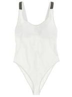 Brunello Cucinelli White Polyamide One-Piece Swimsuit