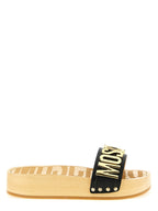Moschino Black Calfskin Slides