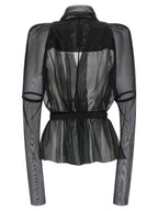 Rick Owens Black Silk Full-Length Jacket