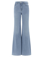 7 For All Mankind Blue Cotton Flared Jeans