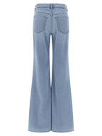7 For All Mankind Blue Cotton Flared Jeans