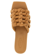 Tod's Brown Lambskin Slides