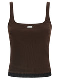 Entire Studios Brown Cotton Tank Tops