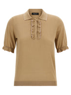Fabiana Filippi Beige Silk Polo Shirt