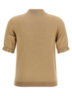 Fabiana Filippi Beige Silk Polo Shirt