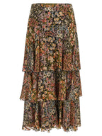 Valentino Garavani Multicolor Silk Midi Skirt