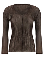 Issey Miyake Brown Polyester Blouse