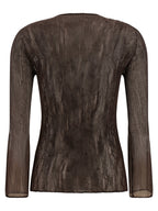 Issey Miyake Brown Polyester Blouse