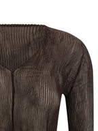 Issey Miyake Brown Polyester Blouse