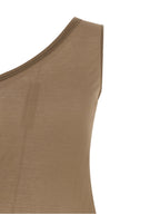 DRKSHDW Beige Cotton Sleeveles T-Shirt